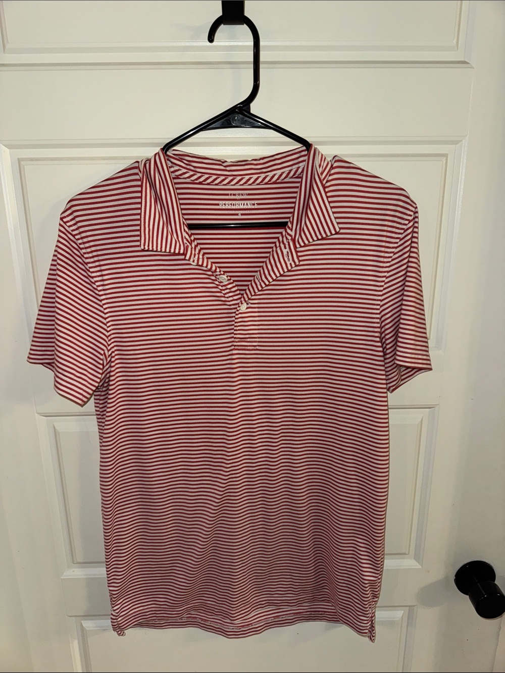 J. Crew Red & White Striped Polo